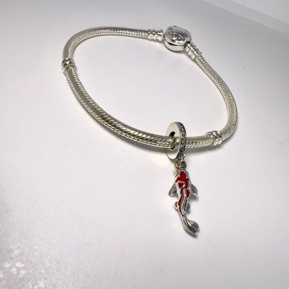 Lucky Koi Fish Lucky Carp S925 Sterling Silver Pandora Moments Compatible Charm - Picture 7 of 10